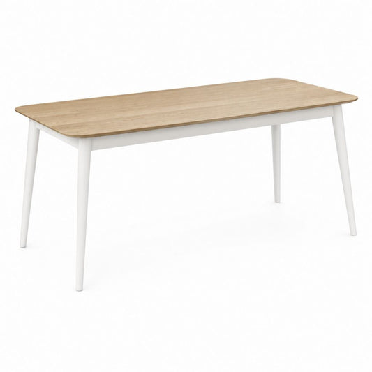 Table à manger rectangulaire 120 x 80 x 75 cm chêne clair blanc MDF plaqué chêne