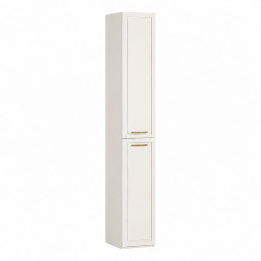 Colonne de salle de bain blanche en MDF à 2 portes 30 x 30 x 170 cm